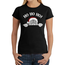 Load image into Gallery viewer, Peeking Santa - Women's Word Art T-Shirt