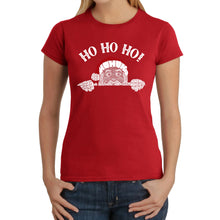 Load image into Gallery viewer, Peeking Santa - Women's Word Art T-Shirt