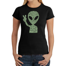 Load image into Gallery viewer, Peace Alien - Women's Word Art T-Shirt