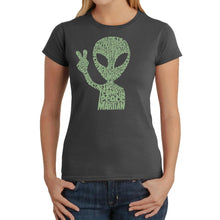 Load image into Gallery viewer, Peace Alien - Women's Word Art T-Shirt