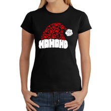 Load image into Gallery viewer, Paw Print Santa Hat - Women's Word Art T-Shirt