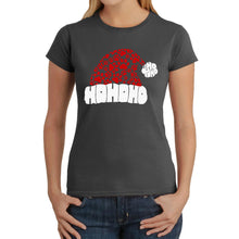 Load image into Gallery viewer, Paw Print Santa Hat - Women's Word Art T-Shirt