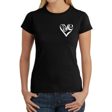 Load image into Gallery viewer, Script Heart - Women&#39;s Word Art T-Shirt