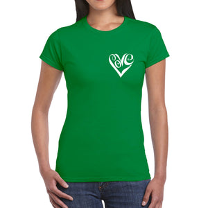 Script Heart - Women's Word Art T-Shirt