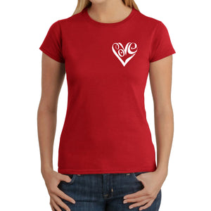 Script Heart - Women's Word Art T-Shirt