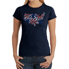 Load image into Gallery viewer, USA Fireworks - Women's Word Art T-Shirt