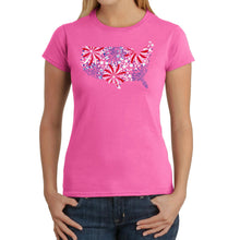 Load image into Gallery viewer, USA Fireworks - Women's Word Art T-Shirt