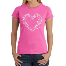 Load image into Gallery viewer, Sheet Music Heart - Women's Word Art T-Shirt