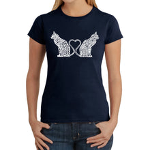 Load image into Gallery viewer, Cat Tail Hearts - Women&#39;s Word Art T-Shirt