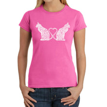 Load image into Gallery viewer, Cat Tail Hearts - Women&#39;s Word Art T-Shirt