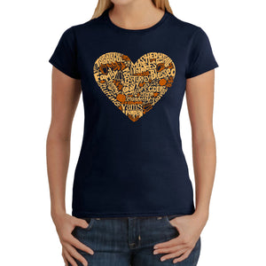 Thanksgiving Heart - Women's Word Art T-Shirt