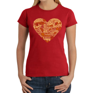 Thanksgiving Heart - Women's Word Art T-Shirt