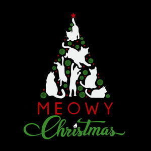 Meowy Christmas Tree - Men's Word Art Long Sleeve T-Shirt