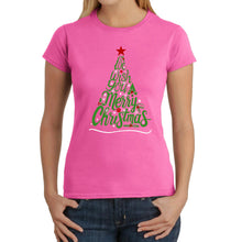 Load image into Gallery viewer, We Wish You A Merry Christmas - Women's Word Art T-Shirt