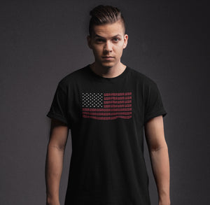 USA Flag  - Men's Word Art T-Shirt