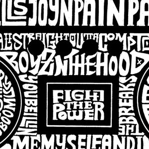 Women's Plus Size Word Art V-Neck - Greatest Rap Hits of The 1980's