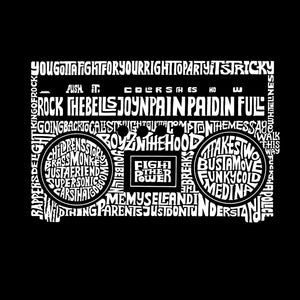 Women's Plus Size Word Art V-Neck - Greatest Rap Hits of The 1980's