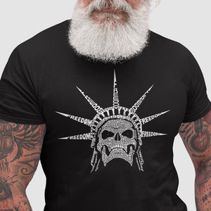 Freedom Skull  - Men's Premium Blend Word Art T-Shirt