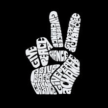 Load image into Gallery viewer, Women&#39;s Plus Size Word Art V-Neck - PEACE FINGERS