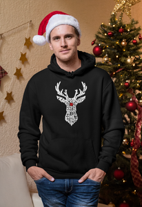 Santa's Reindeer  - Men's Word Art Hooded Sweatshirt