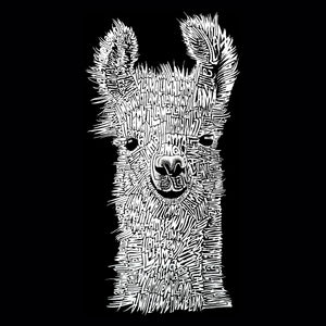 Women's Plus Size Word Art V-Neck - Llama