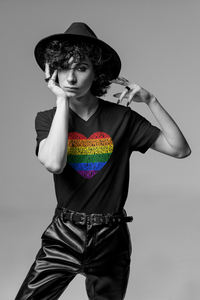 Pride Heart - Women's Word Art V-Neck T-Shirt