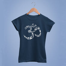 Load image into Gallery viewer, THE OM SYMBOL OUT OF YOGA POSES - Women&#39;s Word Art T-Shirt
