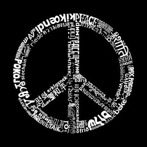 Women's Plus Size Word Art T-shirt - THE WORD PEACE IN 77 LANGUAGES