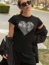 Load image into Gallery viewer, Heart Flowers  - Women&#39;s Word Art T-Shirt