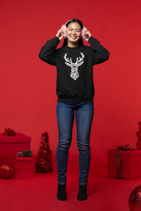 Santa's Reindeer  - Women's Word Art Crewneck Sweatshirt