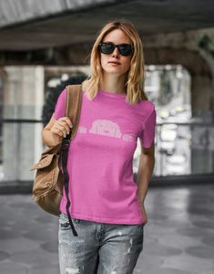 Peeking Dog  - Women's Word Art T-Shirt