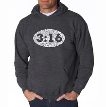 Load image into Gallery viewer, John 3:16 - Men&#39;s Word Art Hooded Sweatshirt