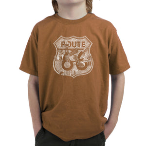 Stops Along Route 66 - Boy's Word Art T-Shirt