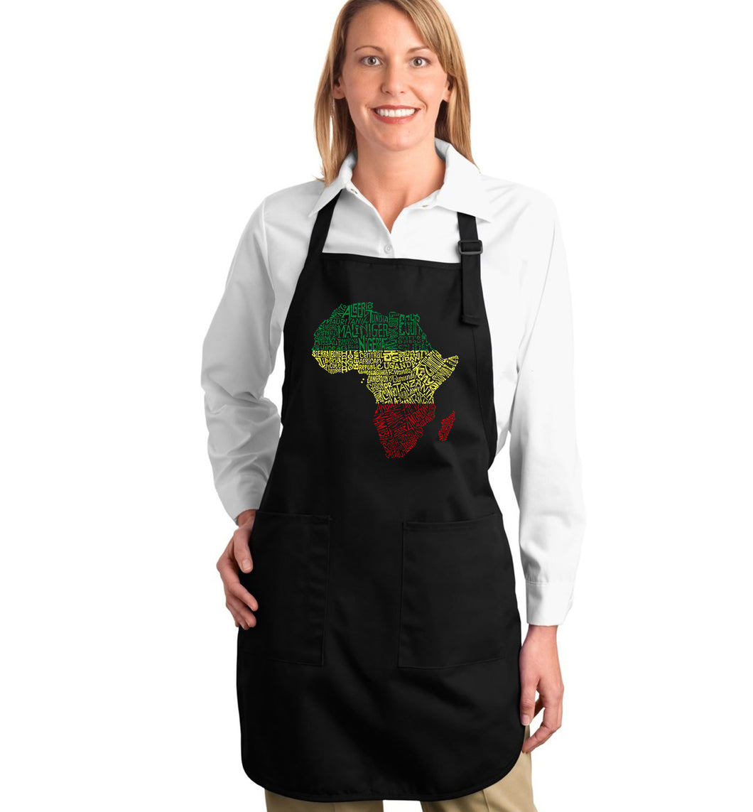 Countries in Africa - Full Length Word Art Apron