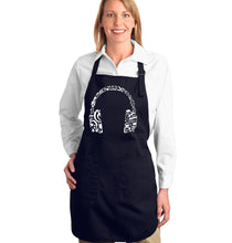 Load image into Gallery viewer, Music Note Headphones - Full Length Word Art Apron