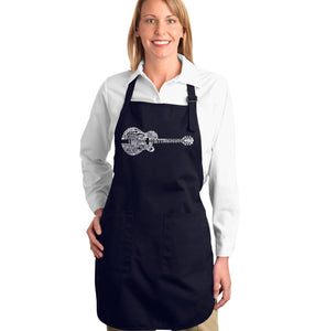 Country Guitar - Full Length Word Art Apron