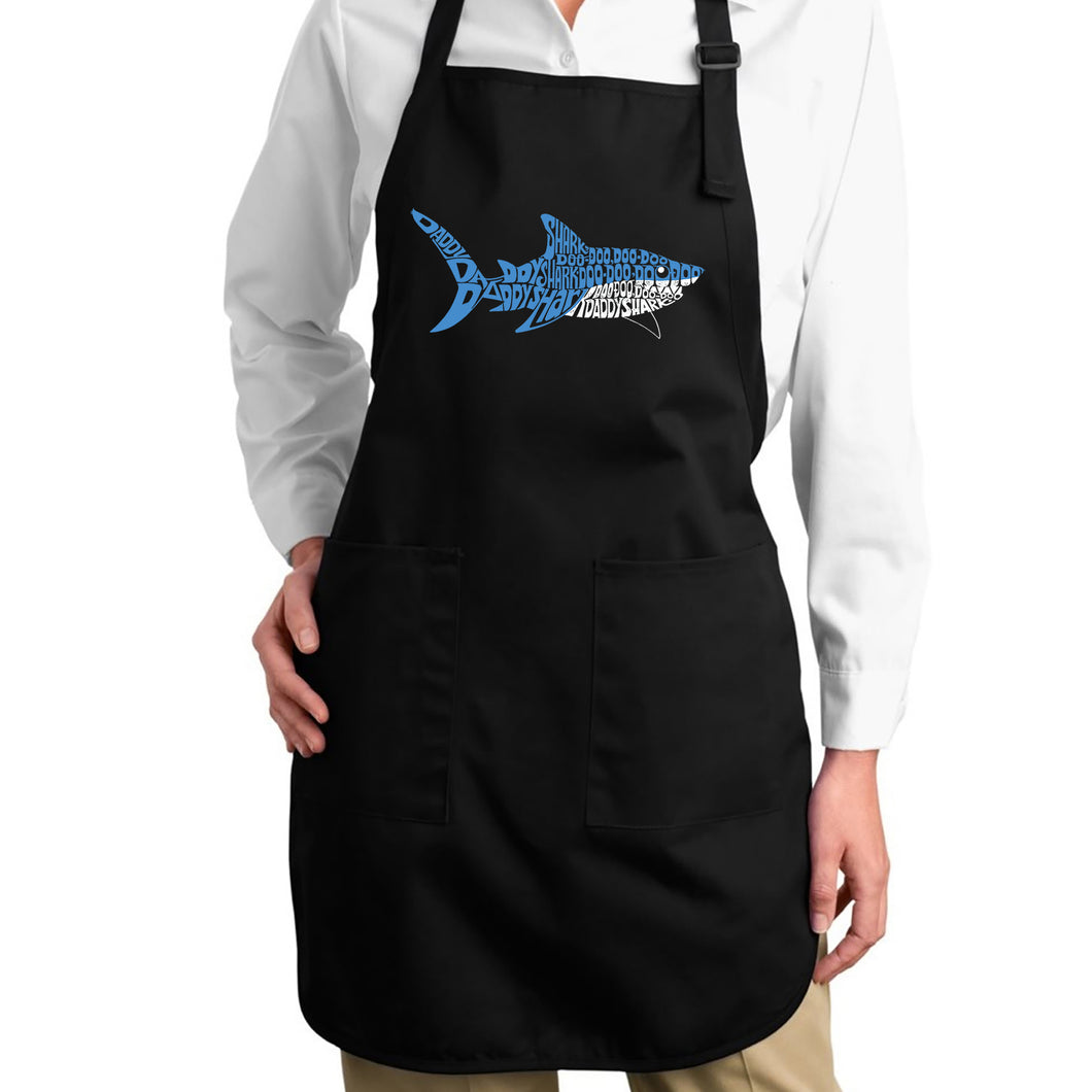 Daddy Shark - Full Length Word Art Apron