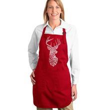 Load image into Gallery viewer, Types of Deer - Full Length Word Art Apron