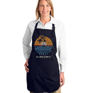 Cities In San Diego - Full Length Word Art Apron