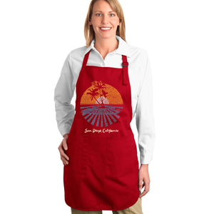 Cities In San Diego - Full Length Word Art Apron