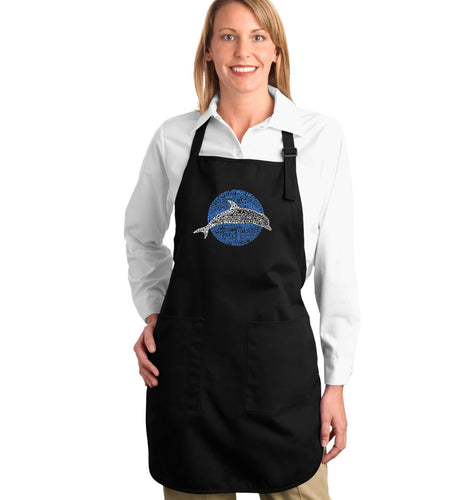 Species of Dolphin - Full Length Word Art Apron