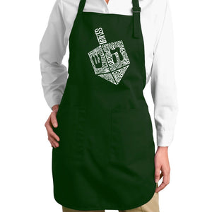 Hanukkah Dreidel - Full Length Word Art Apron