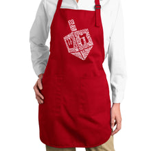 Load image into Gallery viewer, Hanukkah Dreidel - Full Length Word Art Apron