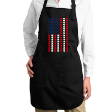 Load image into Gallery viewer, Heart Flag - Full Length Word Art Apron