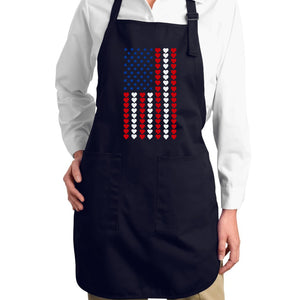 Heart Flag - Full Length Word Art Apron