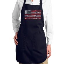 Load image into Gallery viewer, Full Length Word Art Apron - Fireworks American Flag