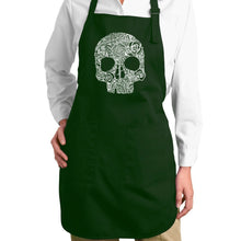 Load image into Gallery viewer, Flower Skull  - Full Length Word Art Apron