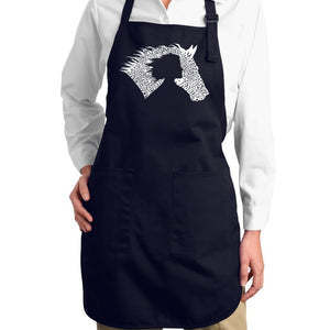 Girl Horse - Full Length Word Art Apron