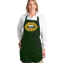Load image into Gallery viewer, Gold Digger Lips - Full Length Word Art Apron