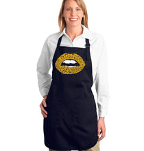 Load image into Gallery viewer, Gold Digger Lips - Full Length Word Art Apron